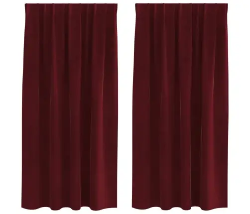 Aptumšojošie Aizkari 2 Pcs Vīna Sarkans 140 X 175 Cm Samts Vidaxl