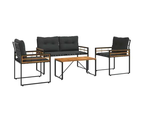 Āra Mēbeļu Komplekts Ar Spilvenu 4 Pcs Gaiši Pelēks Vidaxl