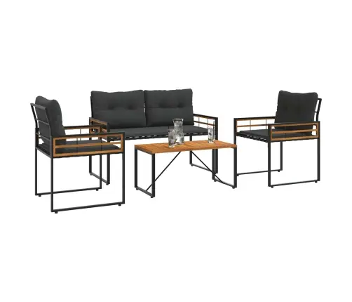 Āra Mēbeļu Komplekts Ar Spilvenu 4 Pcs Gaiši Pelēks Vidaxl