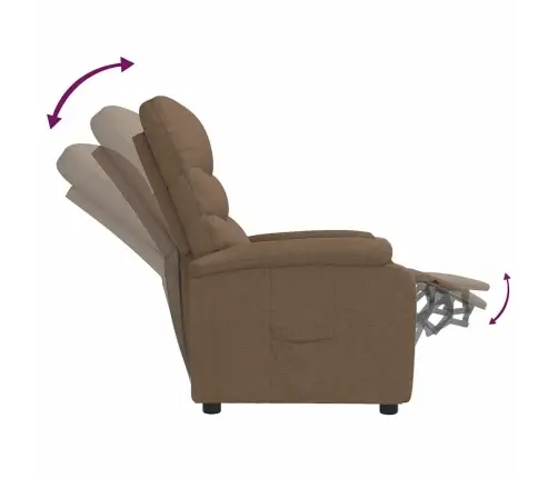 Atpūtas Krēsls, Atgāžams, Brūns Audums Vidaxl