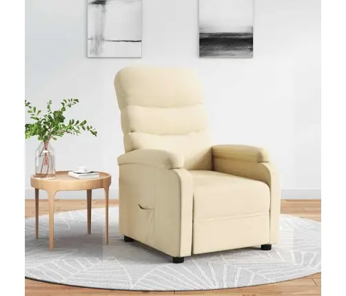 Atpūtas Krēsls, Atgāžams, Krēmkrāsas Audums Vidaxl