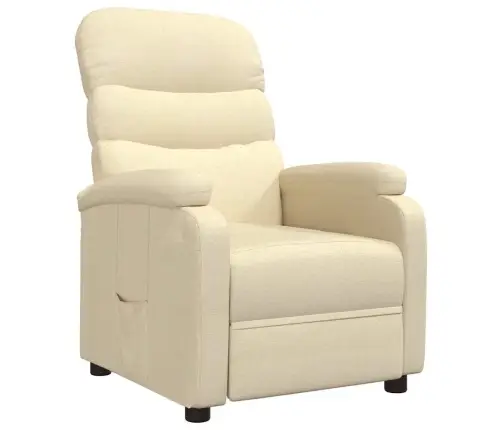 Atpūtas Krēsls, Atgāžams, Krēmkrāsas Audums Vidaxl
