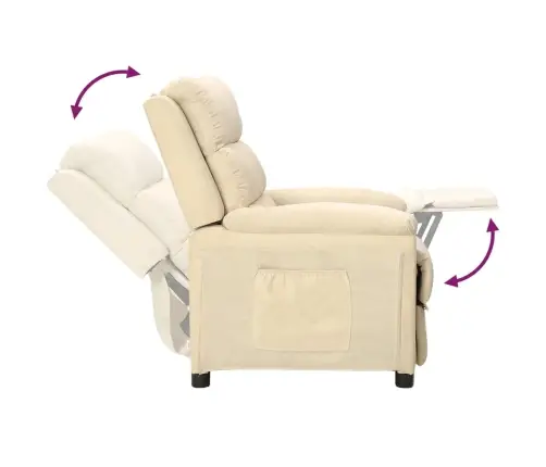 Atpūtas Krēsls, Atgāžams, Krēmkrāsas Audums Vidaxl