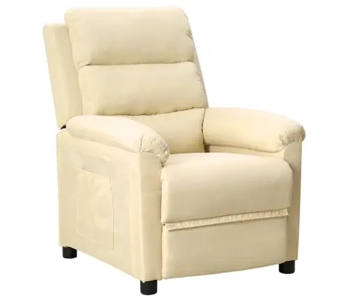 Atpūtas Krēsls, Atgāžams, Krēmkrāsas Audums Vidaxl
