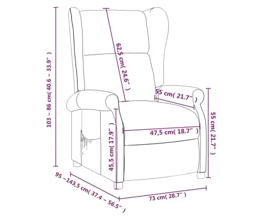 Atpūtas Krēsls, Atgāžams, Pelēkbrūns Audums Vidaxl