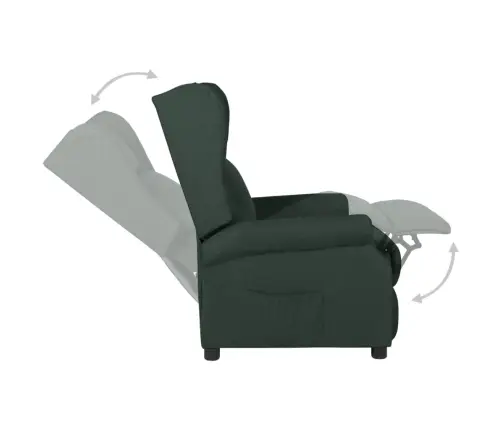 Atpūtas Krēsls, Atgāžams, Tumši Zaļš Audums Vidaxl