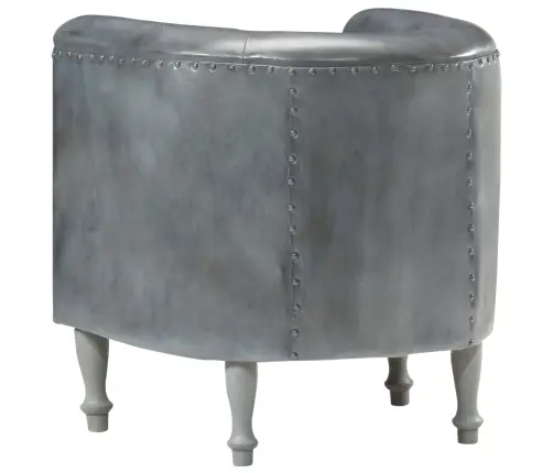 Atpūtas Krēsls, Pelēka Dabīgā Āda Vidaxl