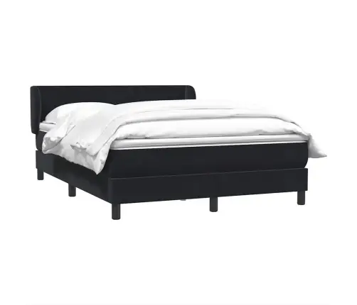 Atsperu Gulta Ar Matraci, Melna Samts, 140X220 Cm Vidaxl