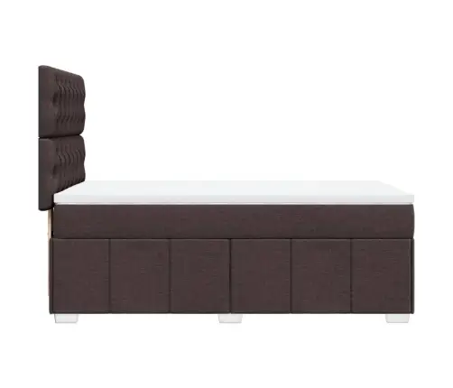 Atsperu Gulta Ar Matraci, Tumši Brūna, 90X190 Cm, Audums Vidaxl