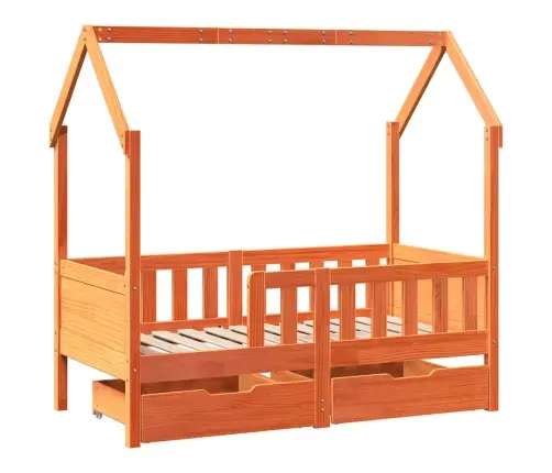 Bērnu Gultas Rāmis Ar Atvilktnēm, Bez Matrača, 80X170 Cm, Koks Vidaxl
