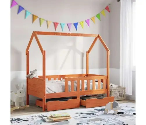 Bērnu Gultas Rāmis Ar Atvilktnēm, Bez Matrača, 80X170 Cm, Koks Vidaxl