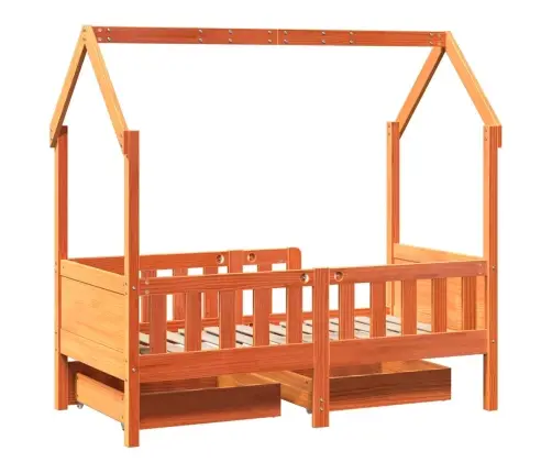 Bērnu Gultas Rāmis Ar Atvilktnēm, Bez Matrača, 80X170 Cm, Koks Vidaxl