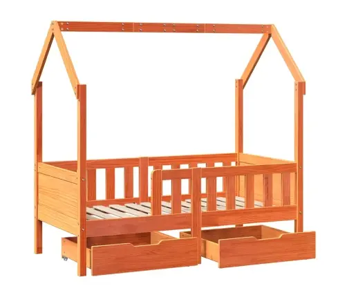 Bērnu Gultas Rāmis Ar Atvilktnēm, Bez Matrača, 80X170 Cm, Koks Vidaxl