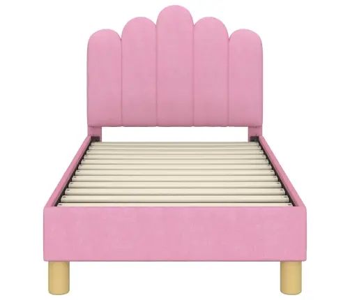 Bērnu Gultas Rāmis Ar Galvgali Rozā 70 X 140 Cm Audums Vidaxl