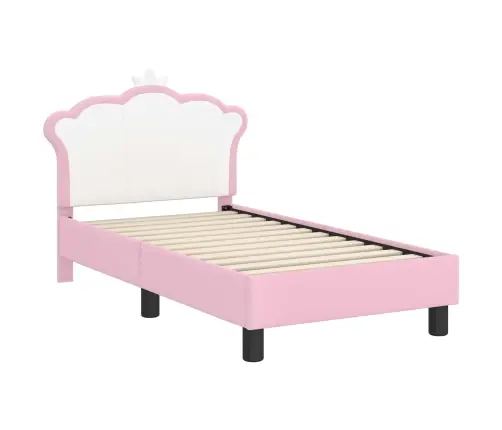 Bērnu Gultas Rāmis Ar Galvgali Rozā 70 X 140 Cm Pu Vidaxl