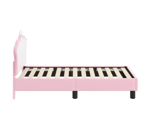 Bērnu Gultas Rāmis Ar Galvgali Rozā 70 X 140 Cm Pu Vidaxl