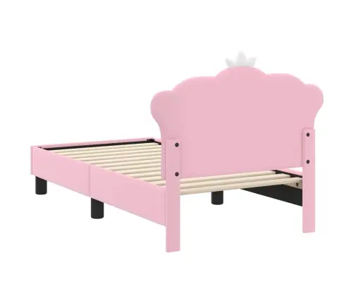 Bērnu Gultas Rāmis Ar Galvgali Rozā 70 X 140 Cm Pu Vidaxl