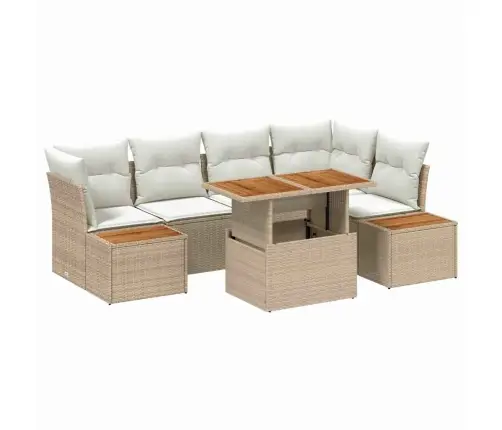 Dārza Dīvānu Komplekts 10 Pcs Bēša Poliūtu Rotangpalma Vidaxl