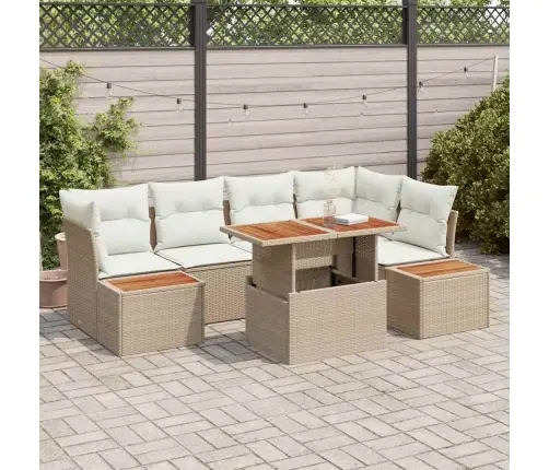 Dārza Dīvānu Komplekts 10 Pcs Bēša Poliūtu Rotangpalma Vidaxl