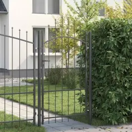 Dārza Vārti Ar Slēdzeni Pelēka 100 X 175 Cm Tērauds Vidaxl