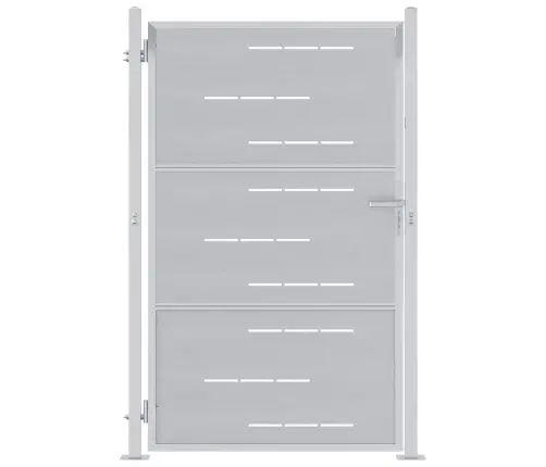 Dārza Vārti Ar Slēdzeni Sudraba 100 X 125 Cm Nerūsējošs Tērauds Vidaxl