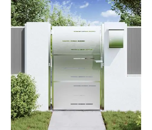 Dārza Vārti Ar Slēdzeni Sudraba 100 X 125 Cm Nerūsējošs Tērauds Vidaxl