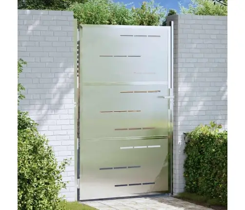 Dārza Vārti Ar Slēdzeni Sudraba 100 X 150 Cm Nerūsējošs Tērauds Vidaxl