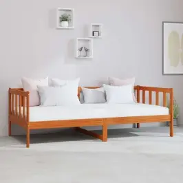 Dienos Lova Su Čiužiniu Vaško Ruda Ir Balta 90 X 200 Cm