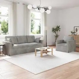 Dīvāns 2 Pcs Gaiši Pelēks Vidaxl