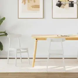 Söögitool 2 Pcs Valge Paks Kautsukipuit Söögitool 2 Pcs Valge Paks Kautsukipuit