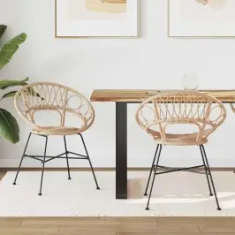 Ēdamistabas Krēsls 2 Pcs Dabiska 65 X 55,5 X 81 Cm Vidaxl