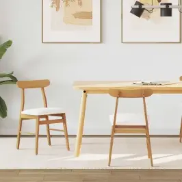 Söögitool 2 Pcs Looduslik Ja Hele Paks Kautsukipuit Söögitool 2 Pcs Looduslik Ja Hele Paks Kautsukipuit