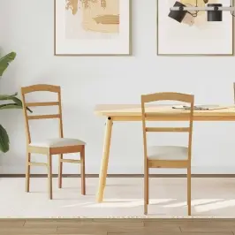 Söögitool 2 Pcs Looduslik Ja Hele Paks Kautsukipuit Söögitool 2 Pcs Looduslik Ja Hele Paks Kautsukipuit