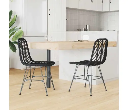 Ēdamistabas Krēsls 2 Pcs Melna 44.5 X 55 X 85 Cm Vidaxl