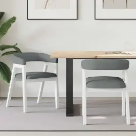 Söögitoa Toolid 2 Pcs Valge 54 X 57 X 73 Cm Tugev Kummipuust