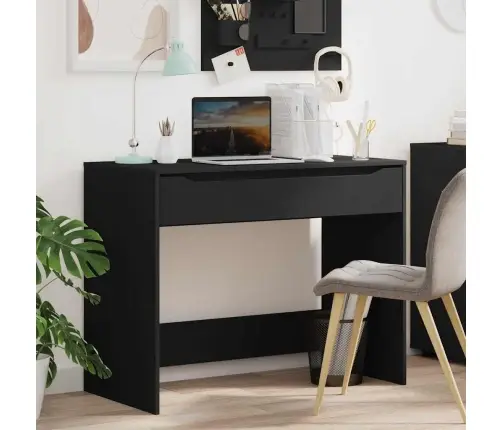 Galds Ar Atvilktni Melna 100 X 50 X 78 Cm Inženierijas Koks Vidaxl