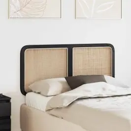 Galvgalis Ar Galvas Klāju Melna 120 X 55 X 3 Cm Rotangpalma Vidaxl