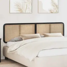 Galvgalis Ar Galvas Klāju Melna 200 X 55 X 3 Cm Rotangpalma Vidaxl