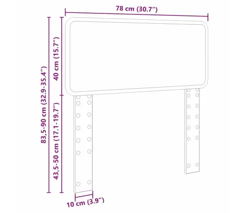 Galvūgalis Su Galvūgalio Sonoma Ąžuolas 75 Cm Apdirbta Mediena