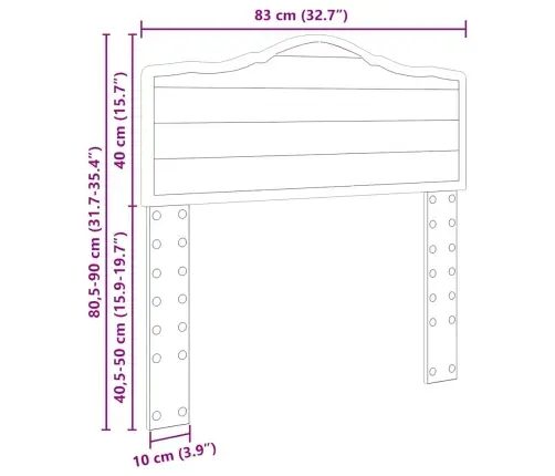 Galvgalis Ar Galvas Klāju Spīdīga Balta 80 Cm Inženierijas Koks Vidaxl