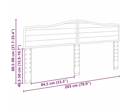 Galvgalis Ar Galvas Klāju Vecs Koks 200 Cm Inženierijas Koks Vidaxl