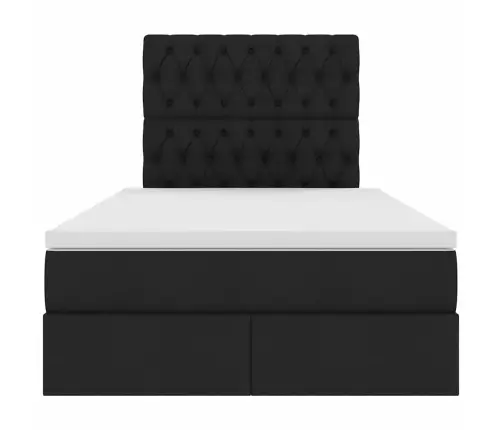 Glabāšanas Gulta Ar Matraci Melna 120 X 200 Cm Mākslīgā Āda Vidaxl