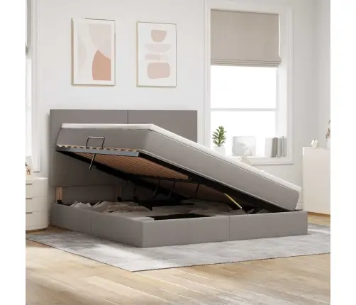 Glabāšanas Gulta Pelēkbrūna 160 X 200 Cm Mākslīgā Āda Vidaxl