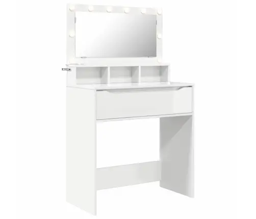 Guļamistabas Ģērbšanās Galdiņi Augsta Spīduma Baltā Krāsa Vidaxl