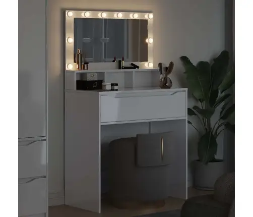 Guļamistabas Ģērbšanās Galdiņi Augsta Spīduma Baltā Krāsa Vidaxl