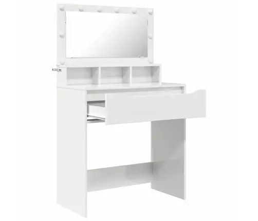 Guļamistabas Ģērbšanās Galdiņi Augsta Spīduma Baltā Krāsa Vidaxl