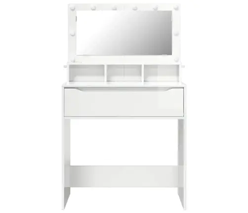 Guļamistabas Ģērbšanās Galdiņi Augsta Spīduma Baltā Krāsa Vidaxl