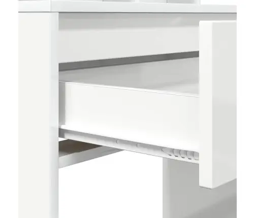 Guļamistabas Ģērbšanās Galdiņi Augsta Spīduma Baltā Krāsa Vidaxl