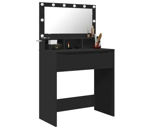 Magamistoa Meikimislaudade Must 80 X 39,6 X 135 Cm Tehispuit