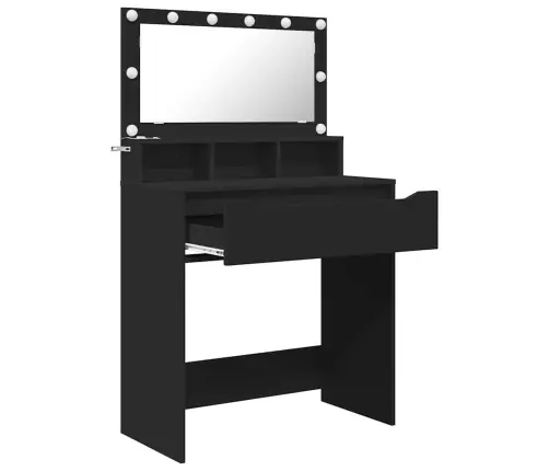Magamistoa Meikimislaudade Must 80 X 39,6 X 135 Cm Tehispuit